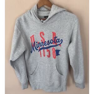 Minnesota unisex Grey Hooded Sweatshirt Small